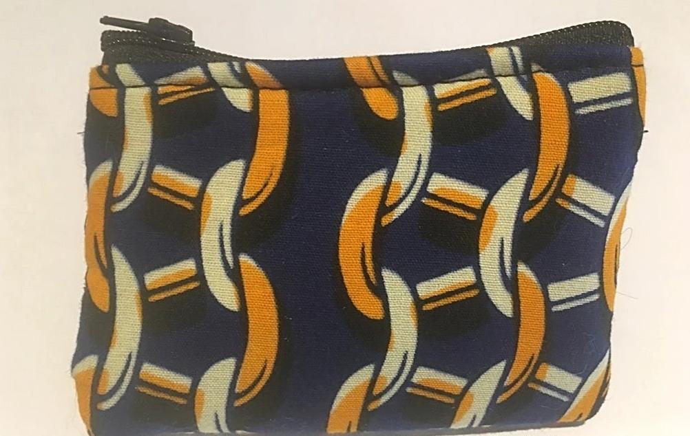 Mini chainlink navy blue pattern coin purse