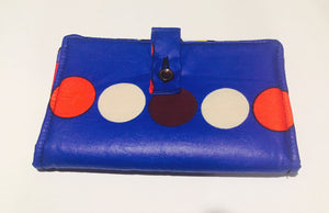 Blue polka dot wallet purse