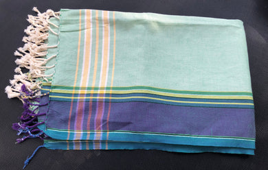 Aloe green & purple kikoi sarong