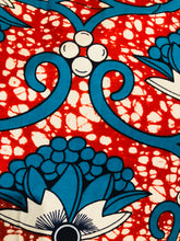 Malindi red and blue floral tote bag