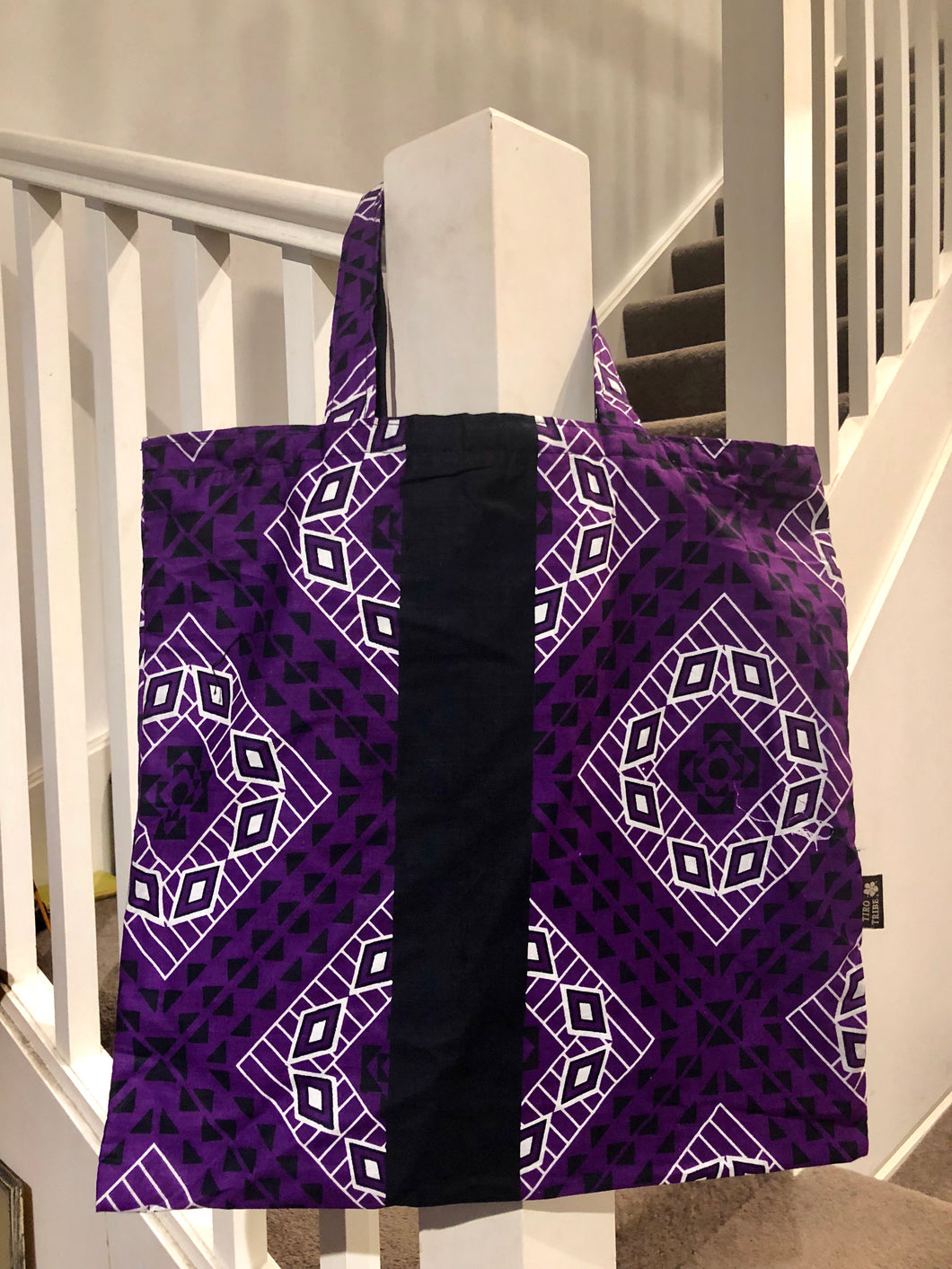 Purple love kanga tote bag