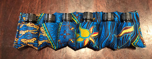 Blue sparkle 5ml essential oil bottle pouch (6 pockets)