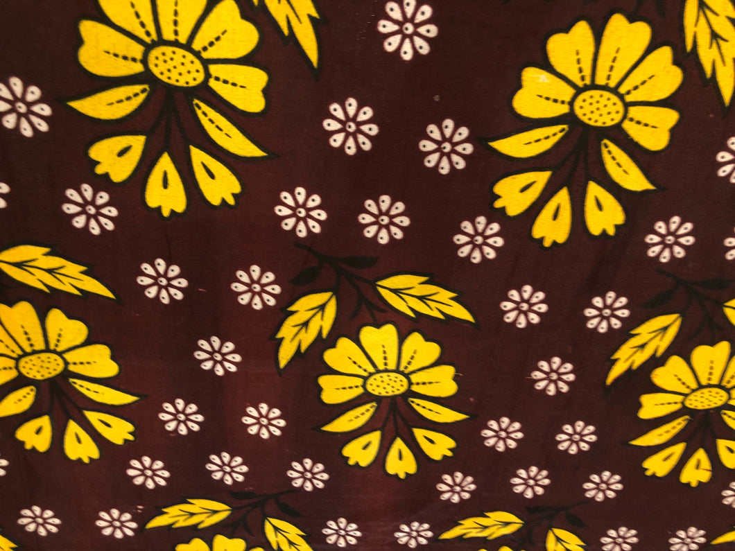 Sunshine - Yellow Dusky Floral Single Kanga